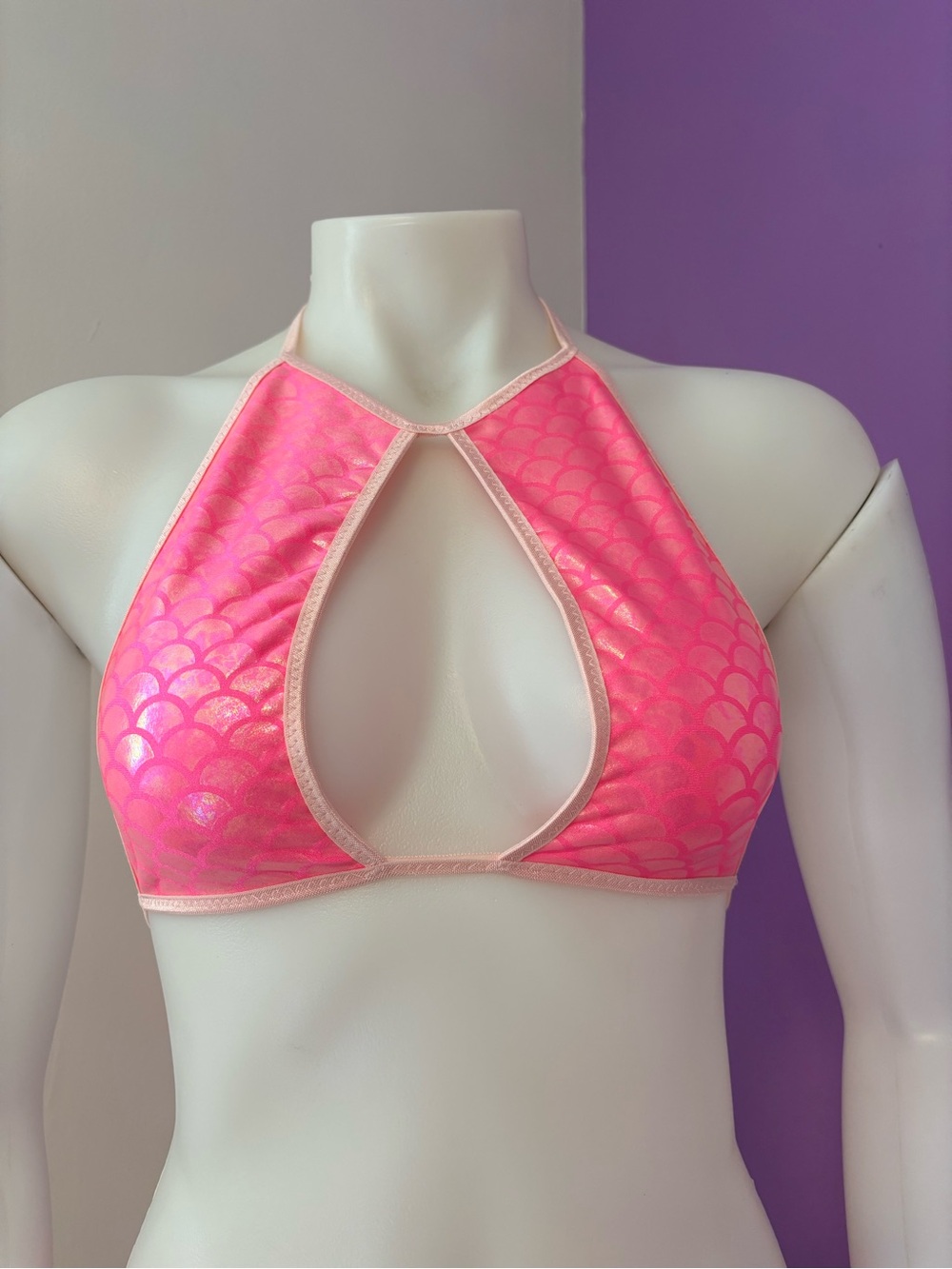 Pink Mermaid Halter Rave Top Size Small